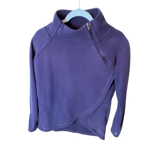 Athleta Purple‎ Small Pullover #54023 Karma Asym Sweatshirt High Neck - Picture 3 of 6